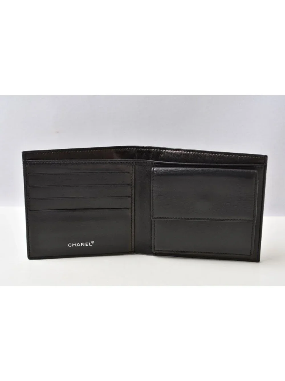 Chanel Bifold Wallet Vintage New Travel Line CC Logo Black